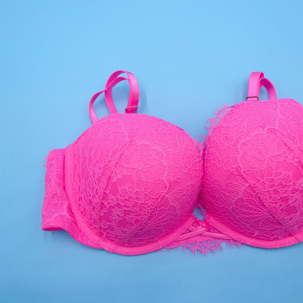 Victoria's Secret Bra Womens Size 38C Dream Angels Pink Lace Nylon Lingerie - Picture 2 of 8